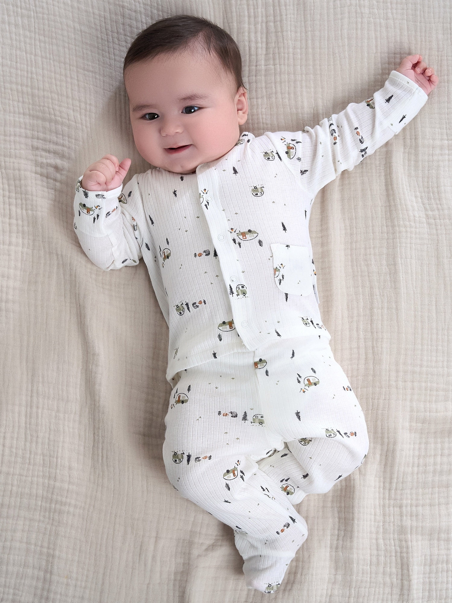 Grey/Blue Baby Sweatshirt and Joggers Set 6 Pack