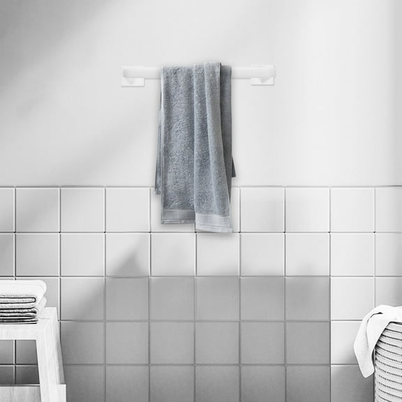 HONITANO 2Pack Self Adhesive Towel Bar Plastic Replacement for Bathroom Kitchen Home Decor Everyday Use