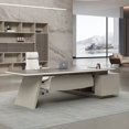 thumbnail image 3 of Industrial Style Minimalist Modern Art Boss Table Creative Study Office Furniture Computer L Shaped Desk Boss Desk Simple Modern My Lux Decor Round, 3 of 12