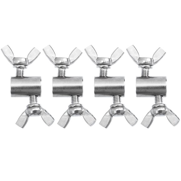 Miangastore Butterfly Buckle Silver 4Pack 0.8x0.6in