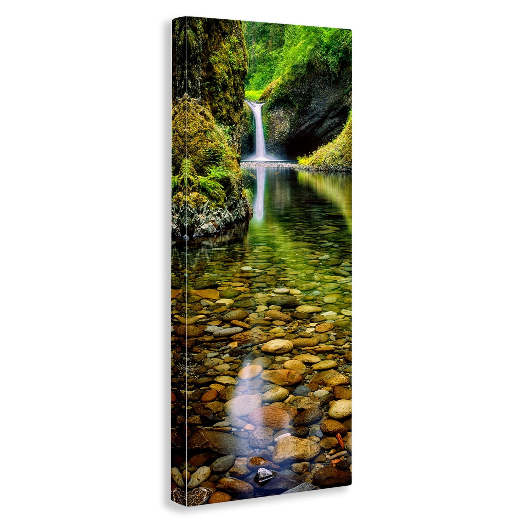 Stupell Industries Clear Stream Waterfall Photography Landscape Photography Gallery Wrapped Canvas Print Wall Art