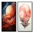 thumbnail image 2 of Designart "Stormy Planet Jupiter II" Jupiter Framed Wall Art Set Of 2 - Red Fantasy Gallery Wall Frame Set For Home Decor, 2 of 7