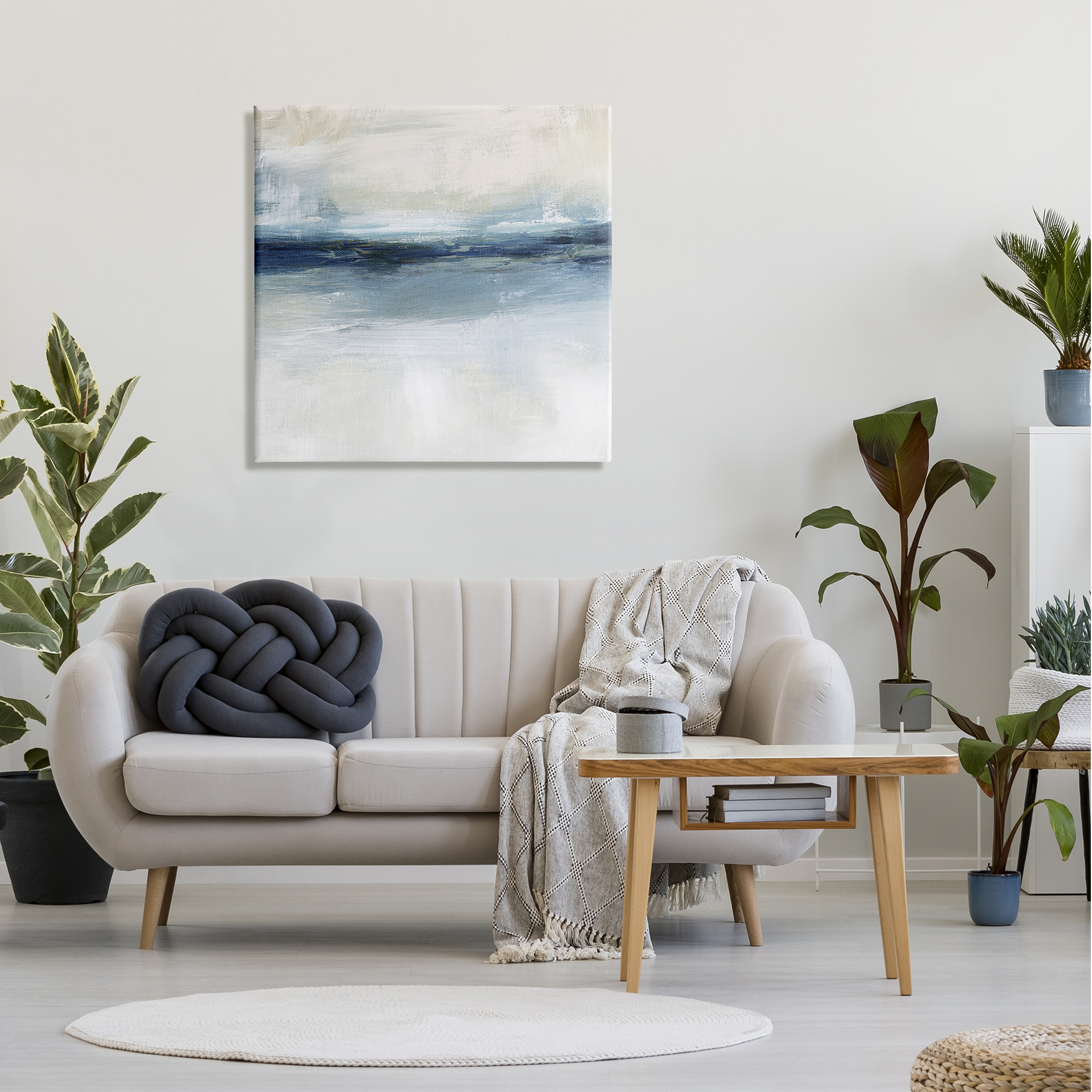 Stupell Industries Timeless Nautical Gloomy Sea Horizon Line ,30 x 30, Design by Nina Blue