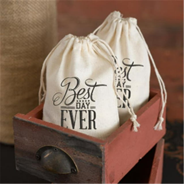 Hortense B Hewitt 31015 Cotton Favor Bags - Best Day Ever