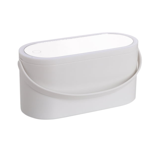 Caja de maquillaje con espejo LED USB, caja de cosméticos con espejo de vanidad desmontable, regalo (blanco) Likrtyny Libre de BPA