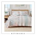 thumbnail image 5 of Coastal Quilt Set - Lightweight, Soft, All-Season - 3-Piece Reversible Bedding Set (King / California King, Coral Reef), 5 of 6