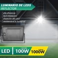 thumbnail image 4 of Paquete de 2 Reflector Led para Exterior 100W（Equivalente a 1000W）Lampara 5500LM | 6500K | CRI＞70, Luces Exteriores para Jardin | Escalera | Plazas | F&aacute;bric, 4 of 7