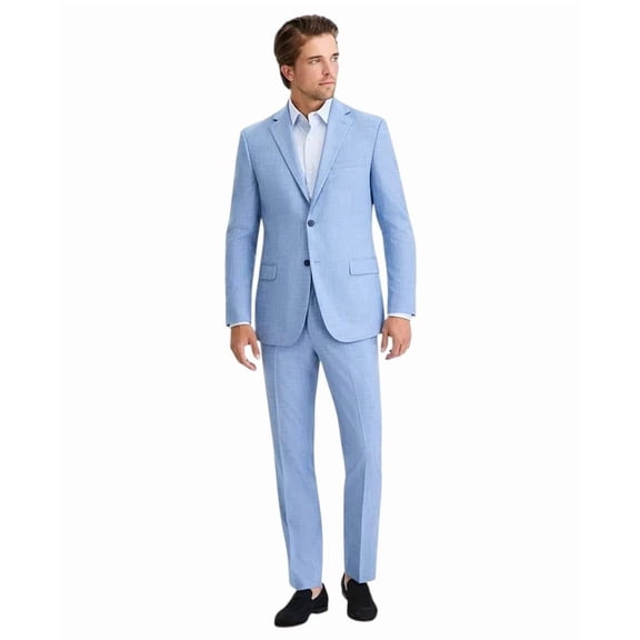Dkny Mens Modern fit 2 Piece Suit 38 R Pants 31 / 32 Light Blue Solid
