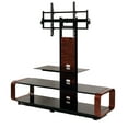 thumbnail image 3 of Flat panel TV mounting system w/ 3 AV shelves for up to 85" plasma or LCD/LED TVs - Dark Oak/Black, 3 of 5
