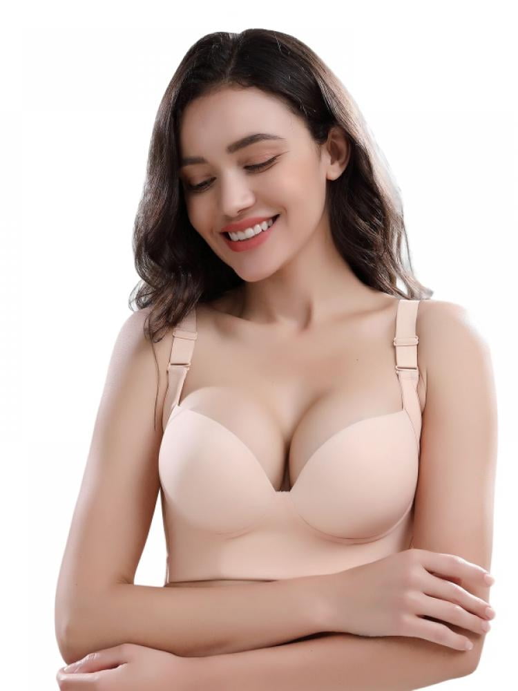 EQWLJWE Push Up Bra for Women Wirefree Comfortable Padded Push Up Thin Lace  Soft Beauty Back Ventilate Bra Bra For Plus Size Clearance For Women