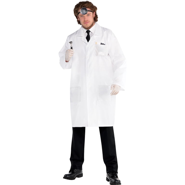 Amscan Doctor Lab Coat Costume Adult White Standard One Size