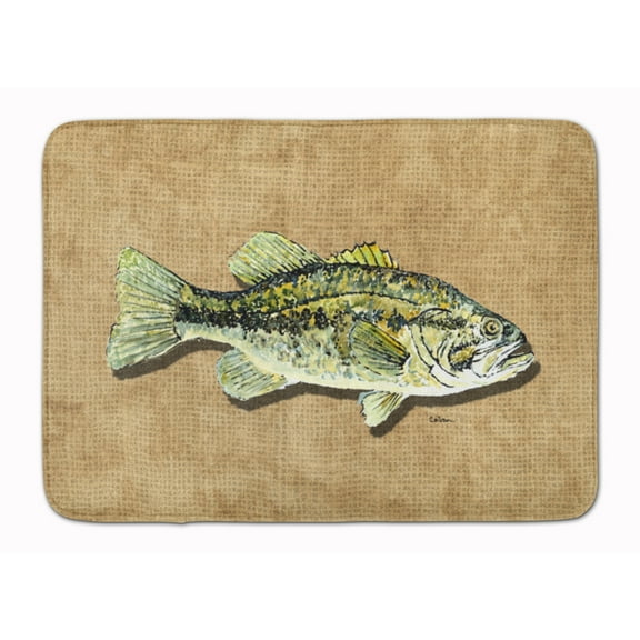Small Mouth Bass Machine Washable Memory Foam Mat