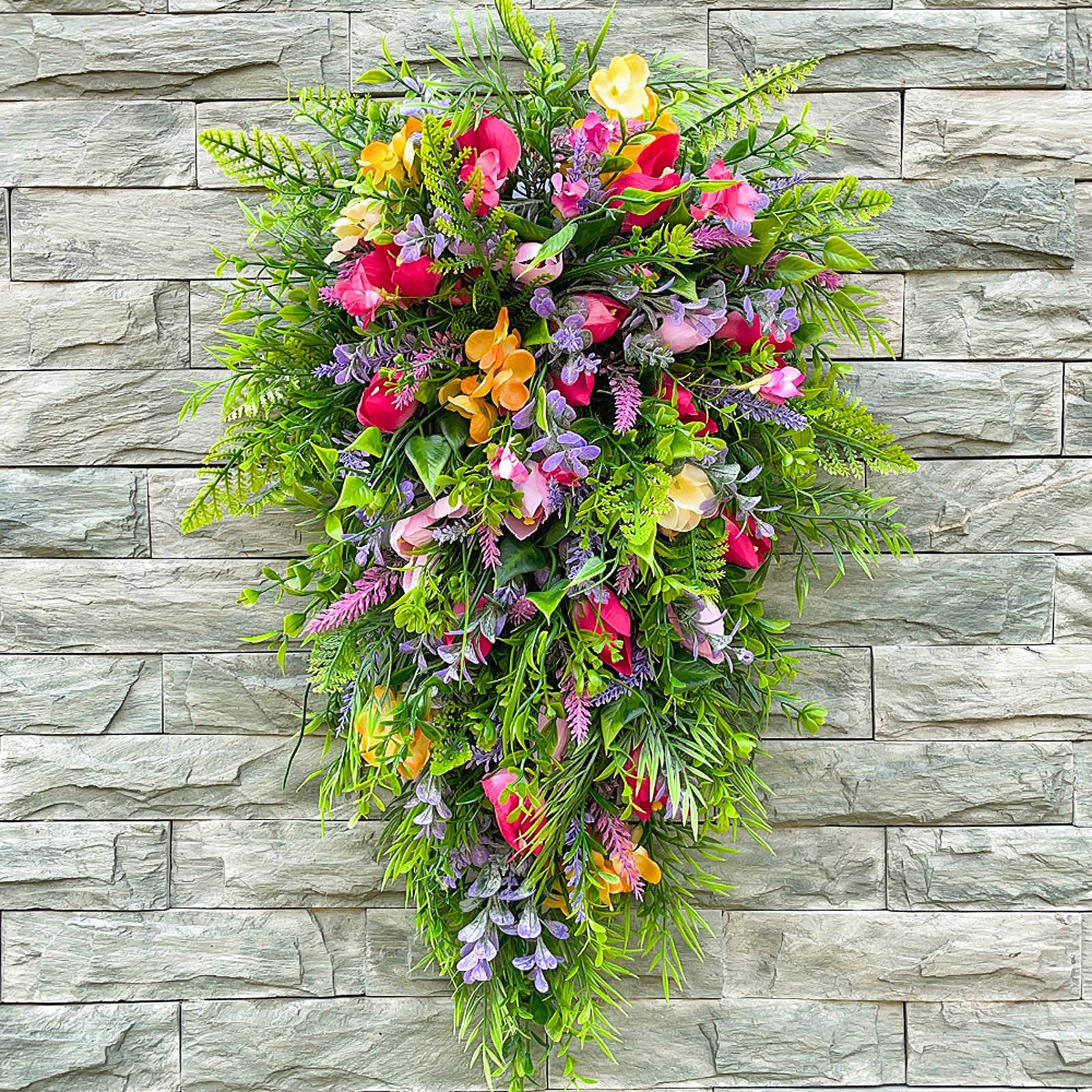 Hiroekza Artificial Hanging Flowers - Faux Tulip, Freesia