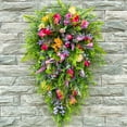 thumbnail image 6 of Eoozwa Colorful Spring Summer Wreath for Front Door Home Decor Tulip Floral Garland Indoor Outdoor No Fade Welcome Decoration, 6 of 6