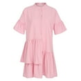 thumbnail image 3 of EUBUY Spring Summer Ruffle Sleeve Tiered Babydoll Dress for Women Flowy Swing Mini Dress Boho Flowy Pleated Dress Pink S, 3 of 7