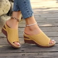 thumbnail image 5 of Ruyang Womens Wedge Sandals 2024 Women's Slip On Platform Sandals Comfortable Open Toe Flatform Chunky Sandals, 5 of 5
