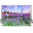 thumbnail image 1 of BSDHOME Toile de Fond en Polyester 7x5ft pour Paysage Extérieur, Fond de Fleurs Ultra Violet, Notes de Photographie, 1 of 5
