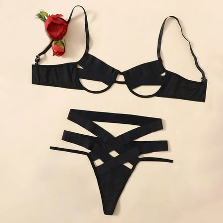 

Knosfe Bodysuit for Women Lace Sleepwear Lingerie Set Women s Hollow Out Nightwear Sexy Babydoll L