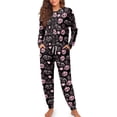 thumbnail image 4 of Tutolipy Halloween Pajamas for Women Set Cat Bat Pumpkin Printed Sleepwear Cozy Loungewear Crewneck Nightwear Casual 2 Piece Pjs Set, S, 4 of 7