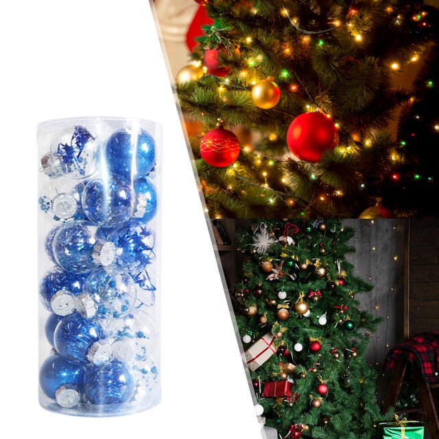 24 Piezas de Adornos de Bolas de Navidad BLESIY Decoración Colgante Azul Oscuro