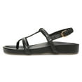 thumbnail image 2 of FSJ Women Split Round Toe Platform Thong Sandals T Strap Buckled Platforms Summer Beach Holiday Daily Shoes Size 4 Black, 2 of 6