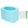 thumbnail image 1 of Kids portable potty garbage bag Stable standing space-saving foldable toilet seat for travel use Blue, 1 of 5