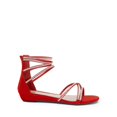 thumbnail image 2 of Sandalias Gladiadoras Planas con Pedrería para Mujer DREAM PAIRS Rojo Talle 8, 2 of 8