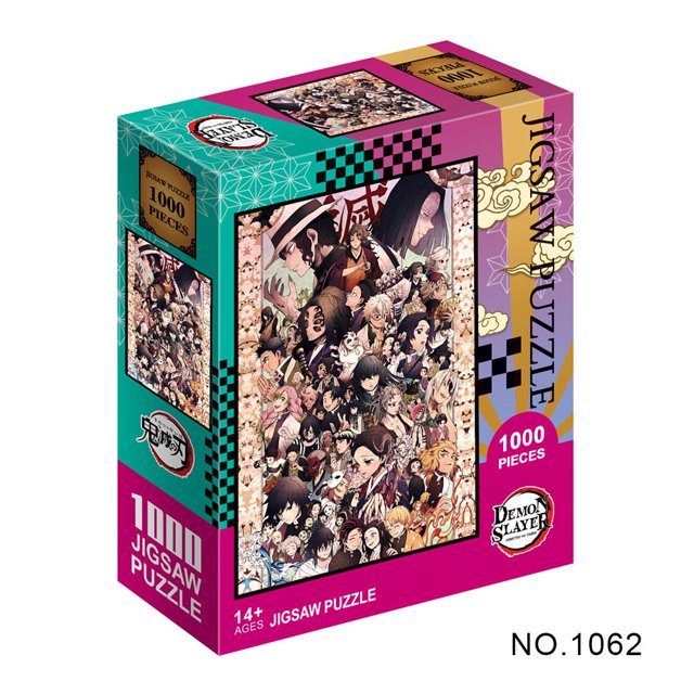Rompecabezas de 500/1000 piezas para adultos, Demon Slayer, serie de Anime japonés, dibujos animados Kimetsu, juguetes educativos para niños, regalos