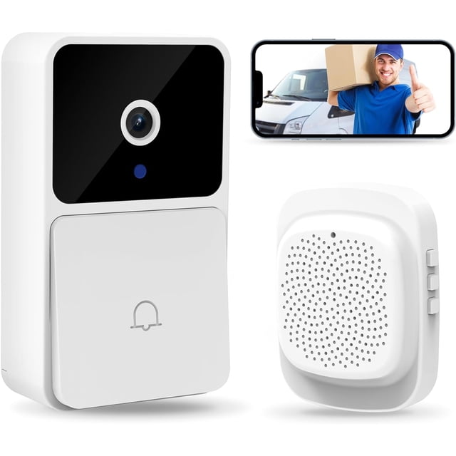 Wireless Doorbell, Video Doorbell Wireless - Remote Intelligent Visual Home Intercom HD 1080P Night Vision WiFi Rechargeable