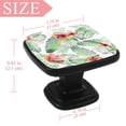 thumbnail image 4 of 4 Pcs Square Cabinet Handle Cupboard Knob Drawer Pulls Handle Tropical Palm Leaves Flower Drawer Knobs with Screws Furniture Decoration, 4 of 7