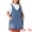 Sky Blue, variant on Denim Overall Sleeveless V Neck Denim Jumper Dress 1X Dark Blue