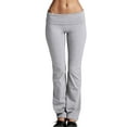 thumbnail image 1 of Pantalones deportivos de mujer de color liso con cintura elástica: diseño plegable, cintura alta, ligeros, ropa informal (tallas S-XXL), 1 of 8