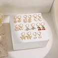 thumbnail image 3 of 9 Unids/set Elegantes Pendientes De Perlas De Oro Gota Corazón Mariposa Cereza Cristal Mujeres Accesorios De Joyería, 3 of 3