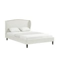thumbnail image 2 of Rustic Manor Eloisa Linen Upholstered Platform Bed Queen Size, Cream White, 2 of 8
