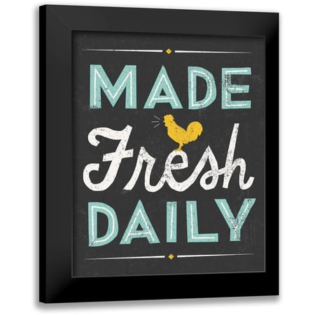 Mullan, Michael 12x14 Black Modern Framed Museum Art Print Titled - Retro Diner Made Fresh Daily
