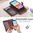 thumbnail image 4 of iPhone 11 Wallet Case,iPhone 11 Case with card Holder,Multi-function Wallet Case,2 in 1 Detachable Magnetic Wallet Case with Card Holder,PU Leather Flip Cover with Lanyard,13 Card Slots,Black, 4 of 13