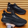 thumbnail image 5 of Men's Lace‑Up Knit Mesh Athletic Running Sneakers, Speckled Pattern Upper Footwear with Curved Thick Midsole for Daily Jogging and Casual Sports Activities, 5 of 7