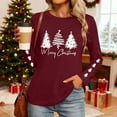 thumbnail image 6 of HOMBOM Womens Wine Shirts Long Sleeve Outfits Ugly Christmas Tree Christmas Xmas Tee Shirts for Ladies Crewneck, 6 of 9