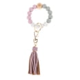 thumbnail image 1 of Pulsera con cuentas de silicona, llavero, pulsera con cuentas de silicona, llavero con borla de cuero para mujer, pulsera con cuentas de silicona, llavero, pulsera elástica, llavero con, 1 of 2