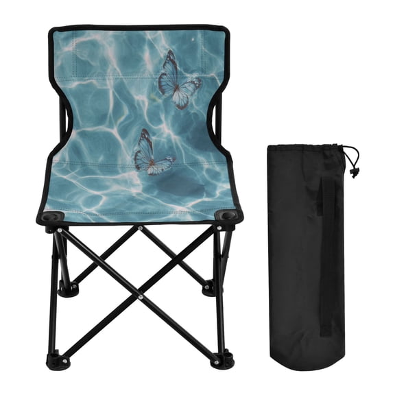Folding Chair Camping Chair For Camping Picnicking Outdoor Beach and Travel Blue Butterflies Upon The Water