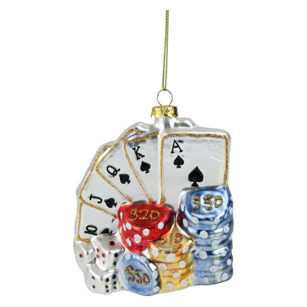 organic whale Pilfer Northlight Silver Playing Cards with Dice and Poker Chip Christmas Ornament  - Walmart.com