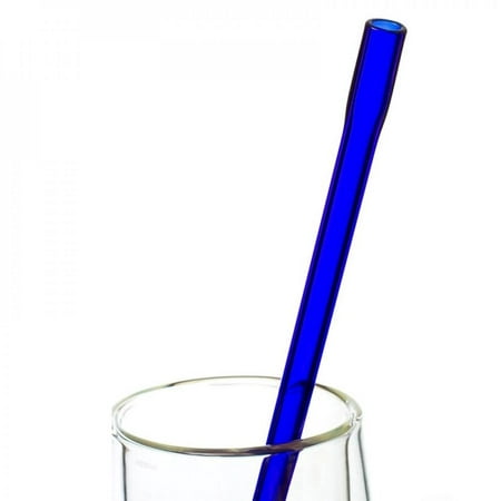 

Sales Promotion!Special Fine Curved Glass Straight Bend Drinking Glass Straws Reusable Eco-friendly Tubularis Snore Piece Tube Blue