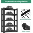 thumbnail image 2 of IKIMI 72"H 5-Tier Metal Garage Shelving, 2500Lbs Heavy Duty Adjustable Garage Storage Shelves for Home, Garage, Basement, 72"H x 35.4"W x 15.75"D, 2 of 7
