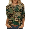 thumbnail image 2 of JTZGDY Western Shirts for Women Plus Size Ethnic Style Tops Plus Size 3/4 Lenght Sleeve Vintage Bleached Crewneck Tunic Tees Loose Oversied Graphic Tshirt Tops Multicolor#16 XL, 2 of 6
