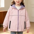 thumbnail image 6 of Girls Sporty Rain Jacket Waterproof Packable Lined Running Hooded Jacket Windbreaker Raincoat Kids Water-Resistant Rain Coats, 6 of 8