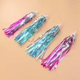 thumbnail image 2 of 8 Pcs Kids Tassel Ribbon Children Scooter Handlebar Streamers Grips Ribbon Baby Carrier Accessories Decorative Riband (4 xGreen Silver + 4x Pink Silve, 2 of 3