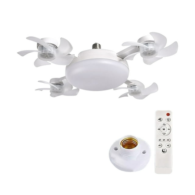 BotaniNest Socket Ceiling Fan With Light And Remote Control Socket Ceiling Fan With LED Light Bulb Suitable For Screw Type Small Ceiling Fans In Bedrooms Kitchens Living Rooms Wardrobes