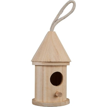 5" Wooden Hut Birdhouse by Make Market - Unfinished Birdhouse Made of 100% Wood - Outdoor Nesting Boxes - Bulk 12 Pack