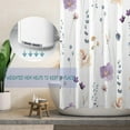 thumbnail image 3 of Cute Watercolor Floral Shower Curtain Sets,Blue Botanical Leaves Bathroom Curtains,Modern Minimalist White Bath Curtain, Waterproof Fabric with 12 Hooks 72x72 Inches, 3 of 7