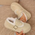 thumbnail image 5 of Women’s Fuzzy Lined Platform Mary Jane Shoes, Round Toe Suede Winter Warm Loafers, Adjustable Buckle Strap Non‑Slip Chunky Sole Cozy Slip‑On Shoes, 5 of 5